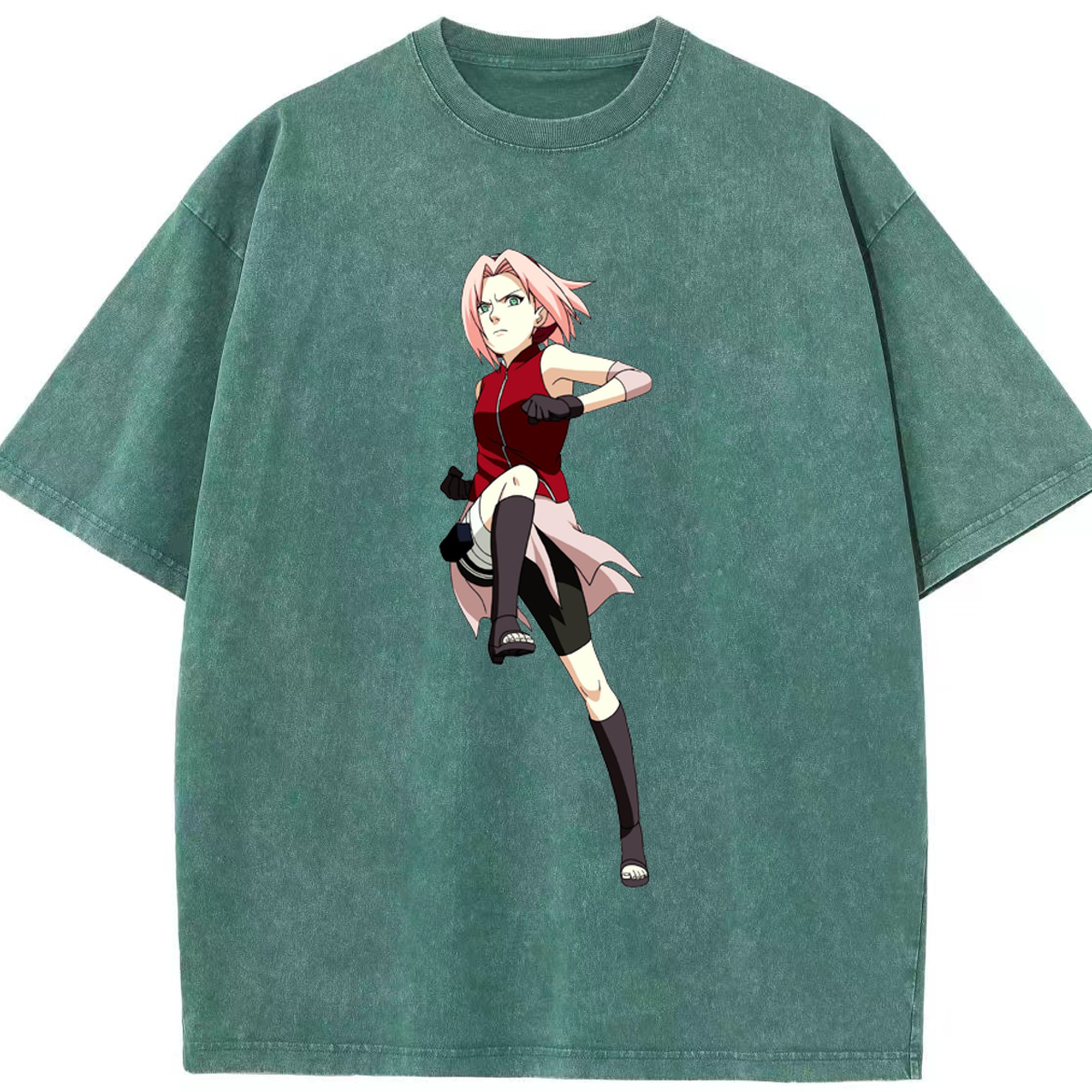 （画像用） NARUTO -ナルト- 春野サクラ Haruno Sakura 綿100% ヴィンテージ風 半袖Tシャツ（フロントプリント）
